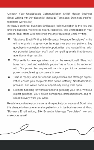 Promotional flyer for a business email writing guide.